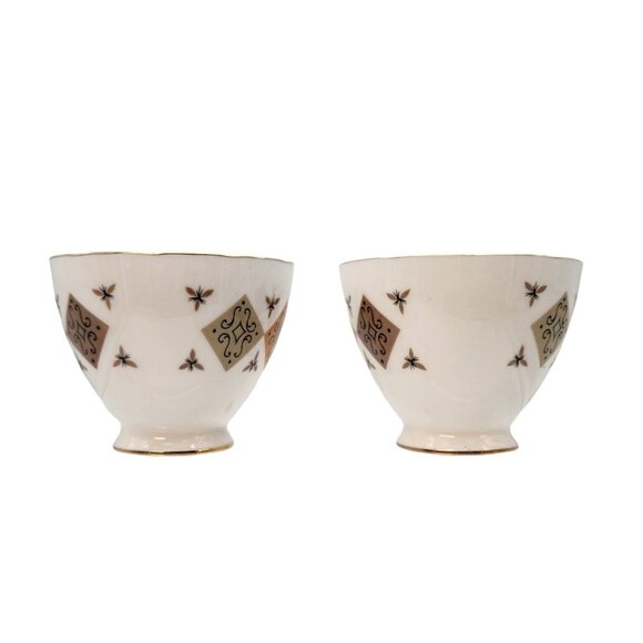 Vtg Colclough Bone China 2 Sets Crispin Pattern 8198 c.1960 Cup Saucer Dessert - Picture 5 of 11